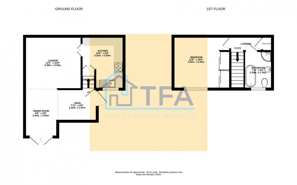 Floorplan for Donaldson Way, Woodley, Reading